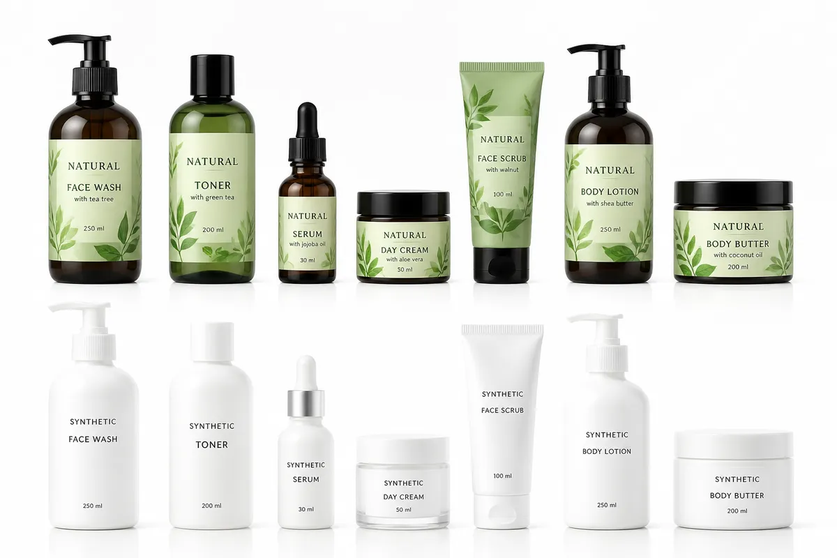 comparatie ingrediente naturale sintetice cosmetice